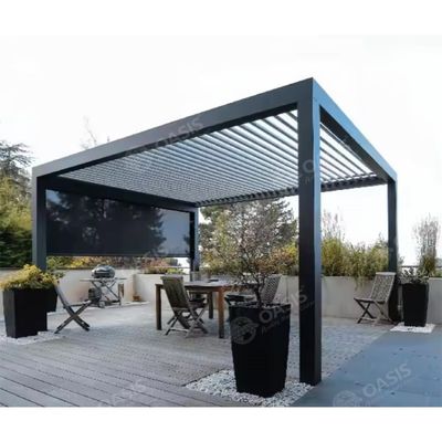 Factory Customization  10*30m Swimming Pool Outdoor Patio Electric  Aluminum Louvered Pergola For Mansions