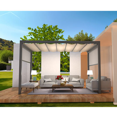 Anti-UV baru Telescopic Wave yang bisa ditarik kembali Sun Shade Net Rainproof Canopy Awnings Sails